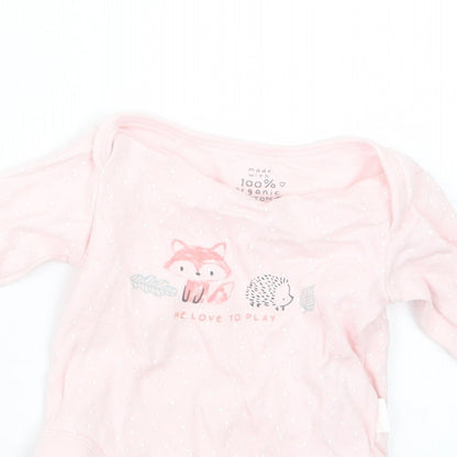 F&F Girls Pink Polka Dot  Babygrow One-Piece Size 0-3 Months