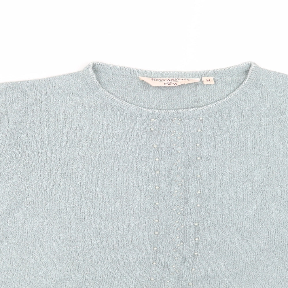 EWM Womens Green  Knit Pullover Jumper Size M