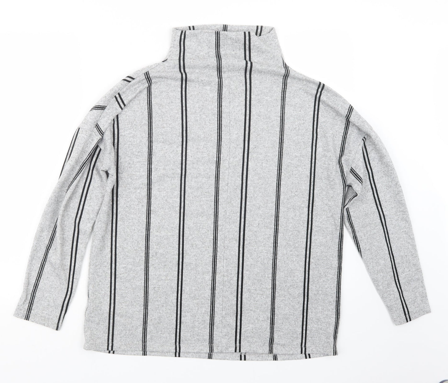 F&F Womens Grey Striped  Pullover Jumper Size 8