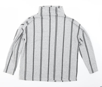 F&F Womens Grey Striped  Pullover Jumper Size 8