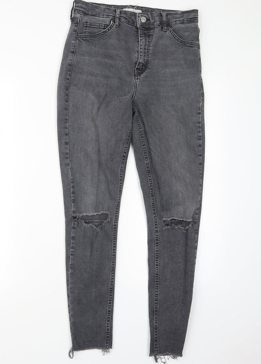 Topshop Womens Black  Denim Straight Jeans Size 28 in L28 in