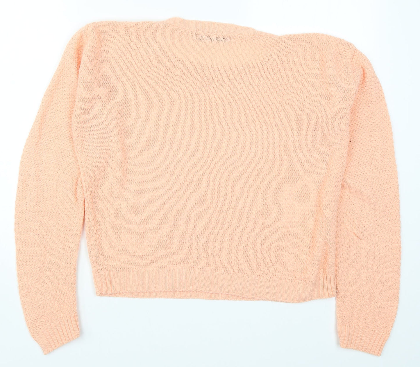 Boohoo Womens Orange  Knit Pullover Jumper Size S