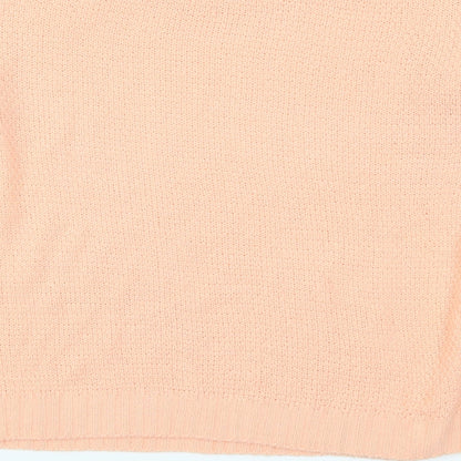 Boohoo Womens Orange  Knit Pullover Jumper Size S