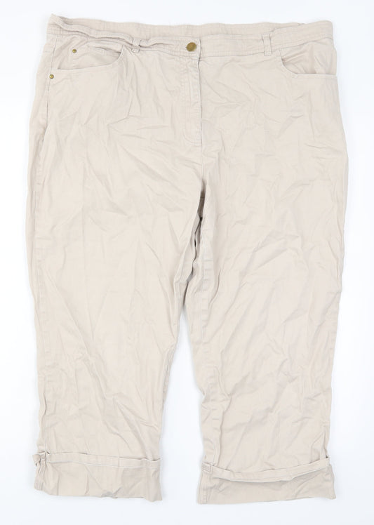 Soon Mens Beige   Cropped Trousers Size 18 L29 in