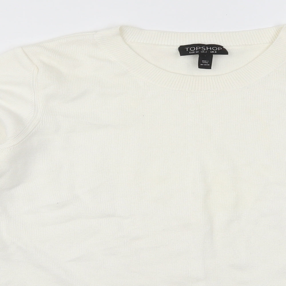 Womens UK Size 6 Topshop White Pullover Jumper