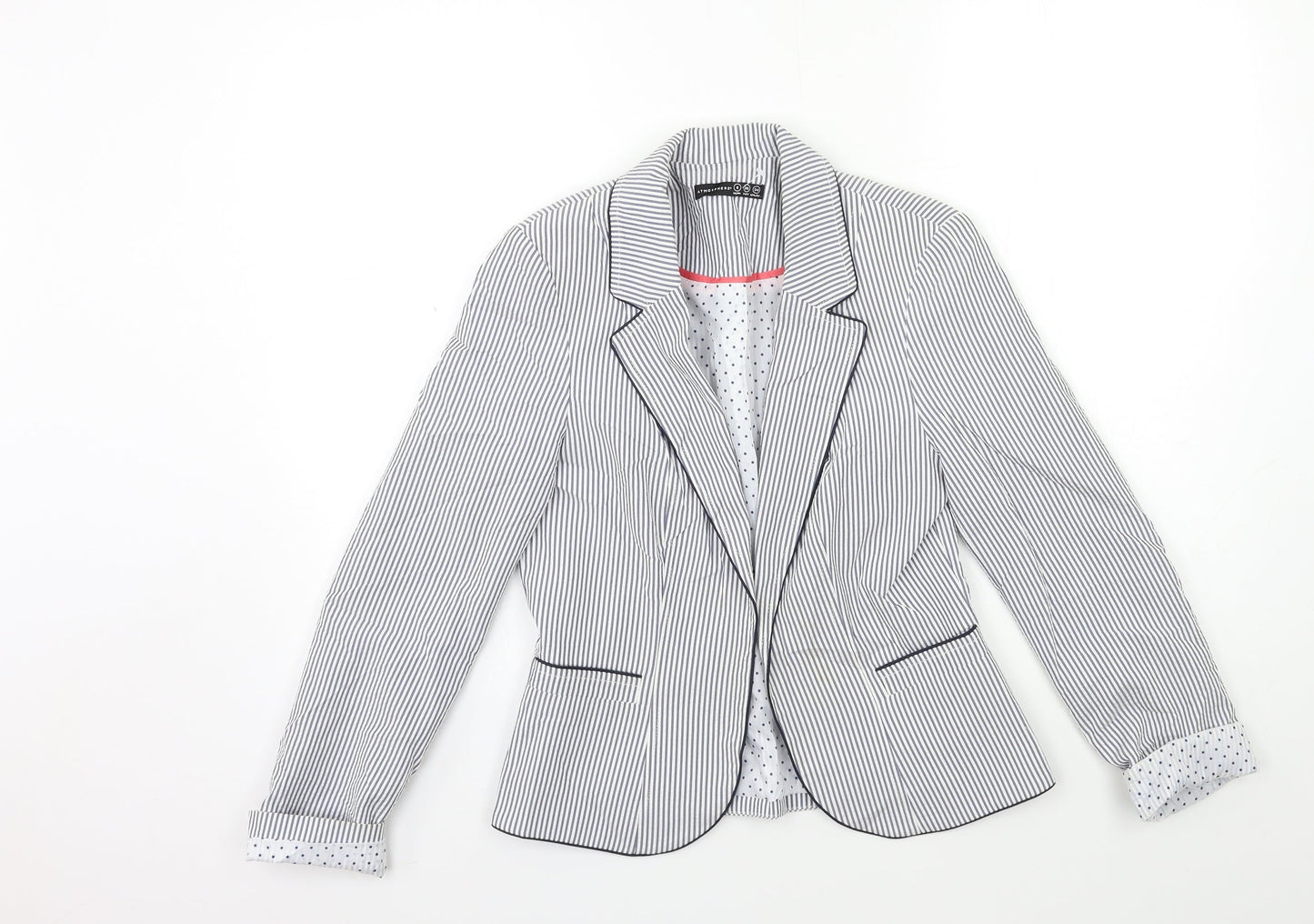 Atmosphere Womens Blue Striped  Jacket Blazer Size 8