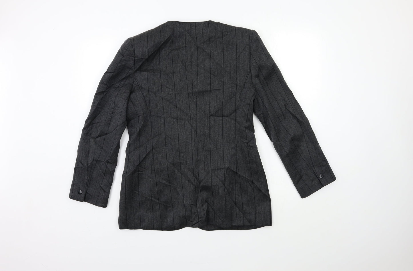 Country Casuals Womens Grey Striped  Jacket Suit Jacket Size 12