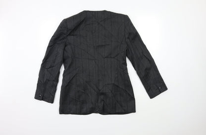 Country Casuals Womens Grey Striped  Jacket Suit Jacket Size 12
