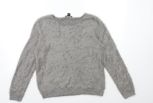 Womens UK Size 10 ESMARA Grey Pullover Jumper