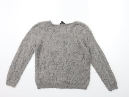 Womens UK Size 10 ESMARA Grey Pullover Jumper