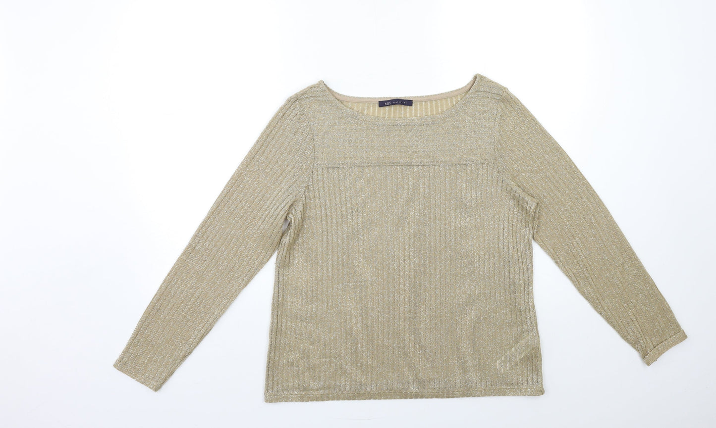 Womens UK Size 12 Marks and Spencer Gold Pullover Jumper