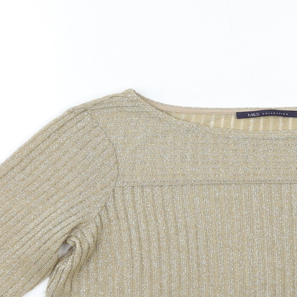 Womens UK Size 12 Marks and Spencer Gold Pullover Jumper