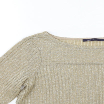 Womens UK Size 12 Marks and Spencer Gold Pullover Jumper