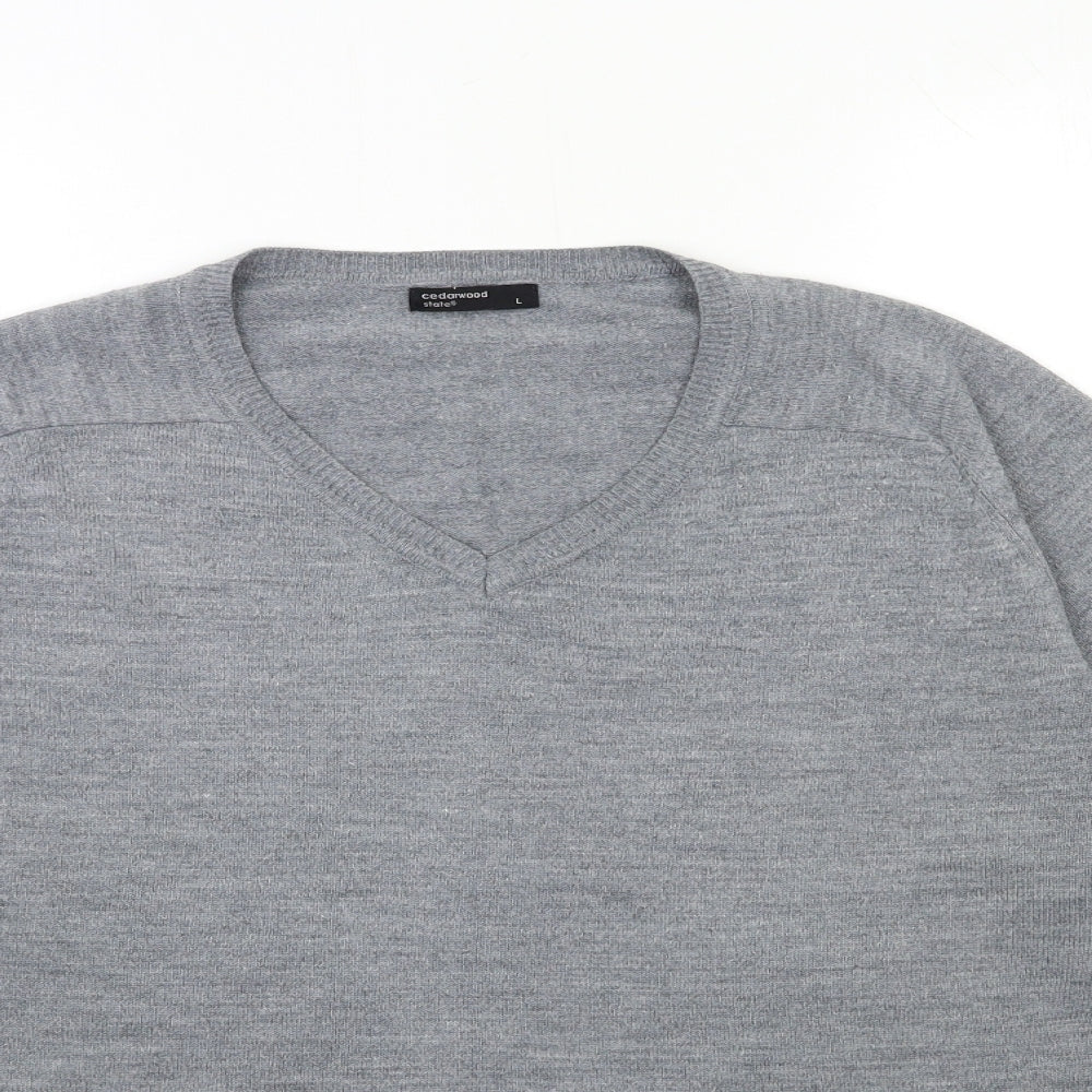 Cedar Wood State Mens Grey  Knit Pullover Jumper Size L