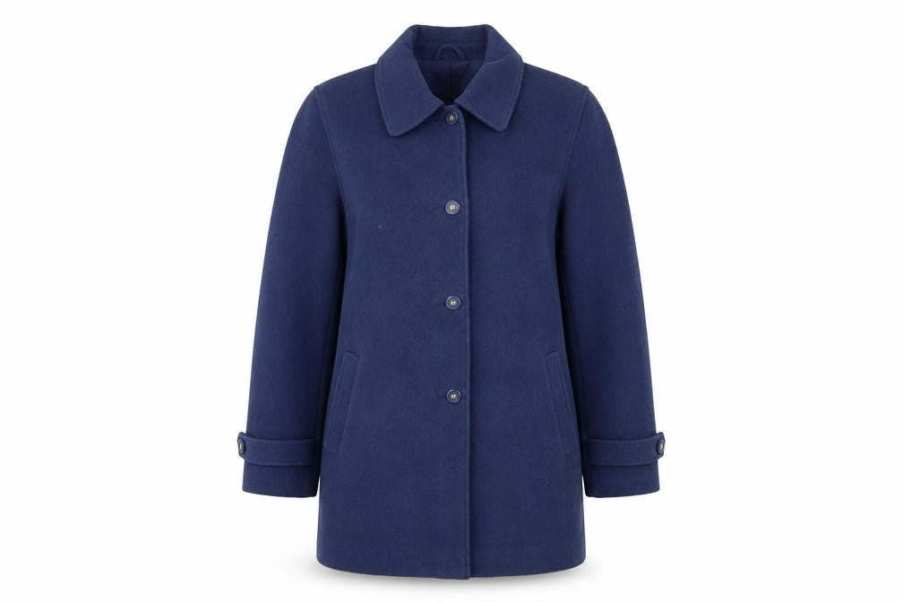 Womens UK Size 12 EWM Blue Overcoat