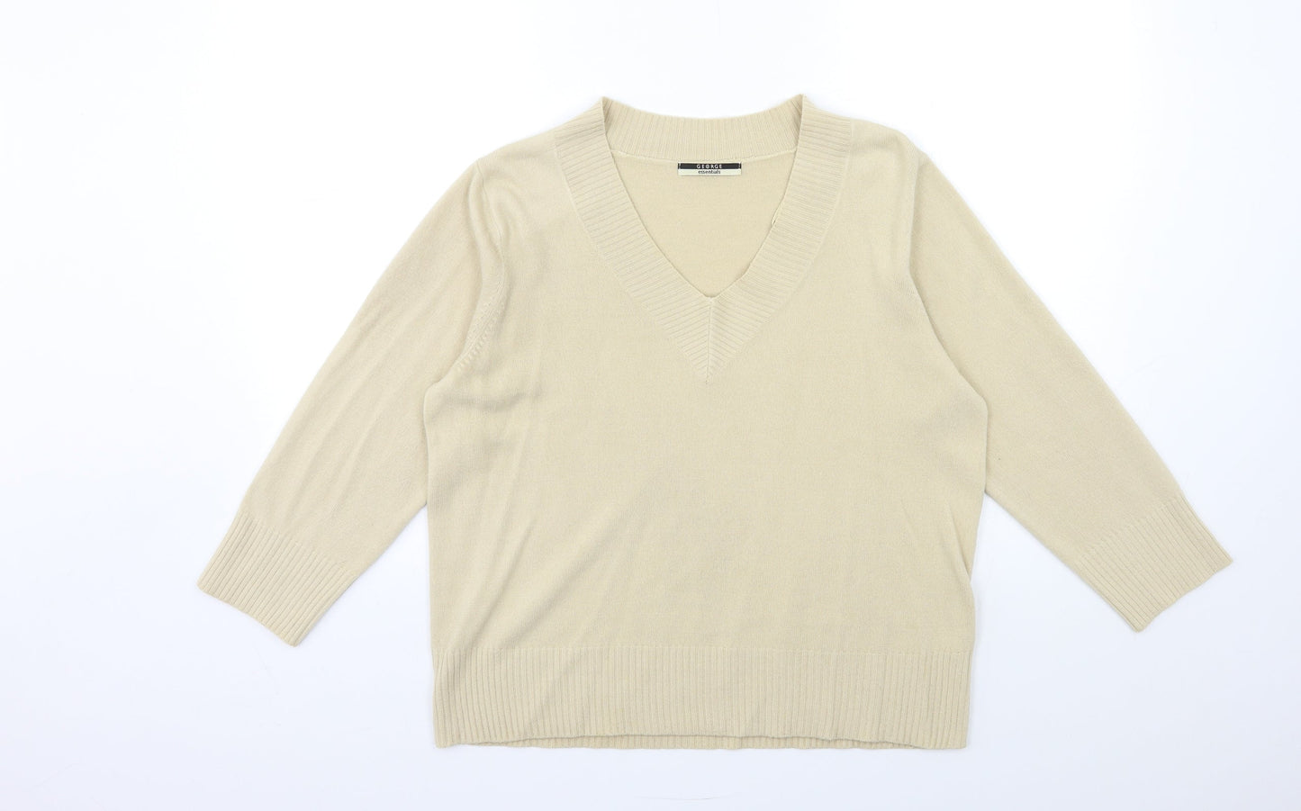 George Womens Beige  Knit Pullover Jumper Size 16