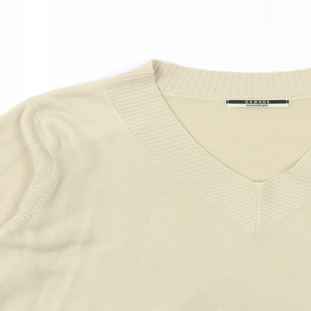 George Womens Beige  Knit Pullover Jumper Size 16