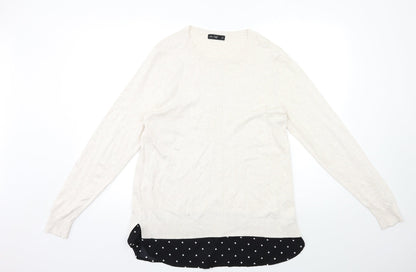 F&F Womens Beige  Knit Pullover Jumper Size 10