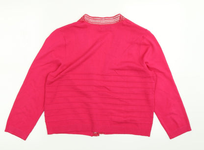 Womens UK Size 12 Soon Pink Cardigan Jumper