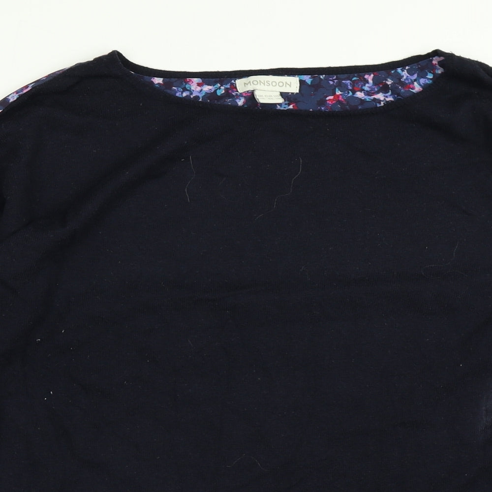 Womens UK Size 14 Monsoon Blue Basic T-Shirt