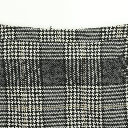 New Look Womens Grey Plaid  A-Line Skirt Size 8