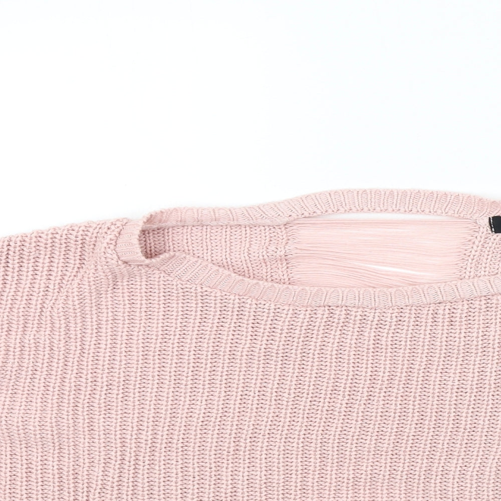 Womens UK Size L New Look Pink Pullover Jumper