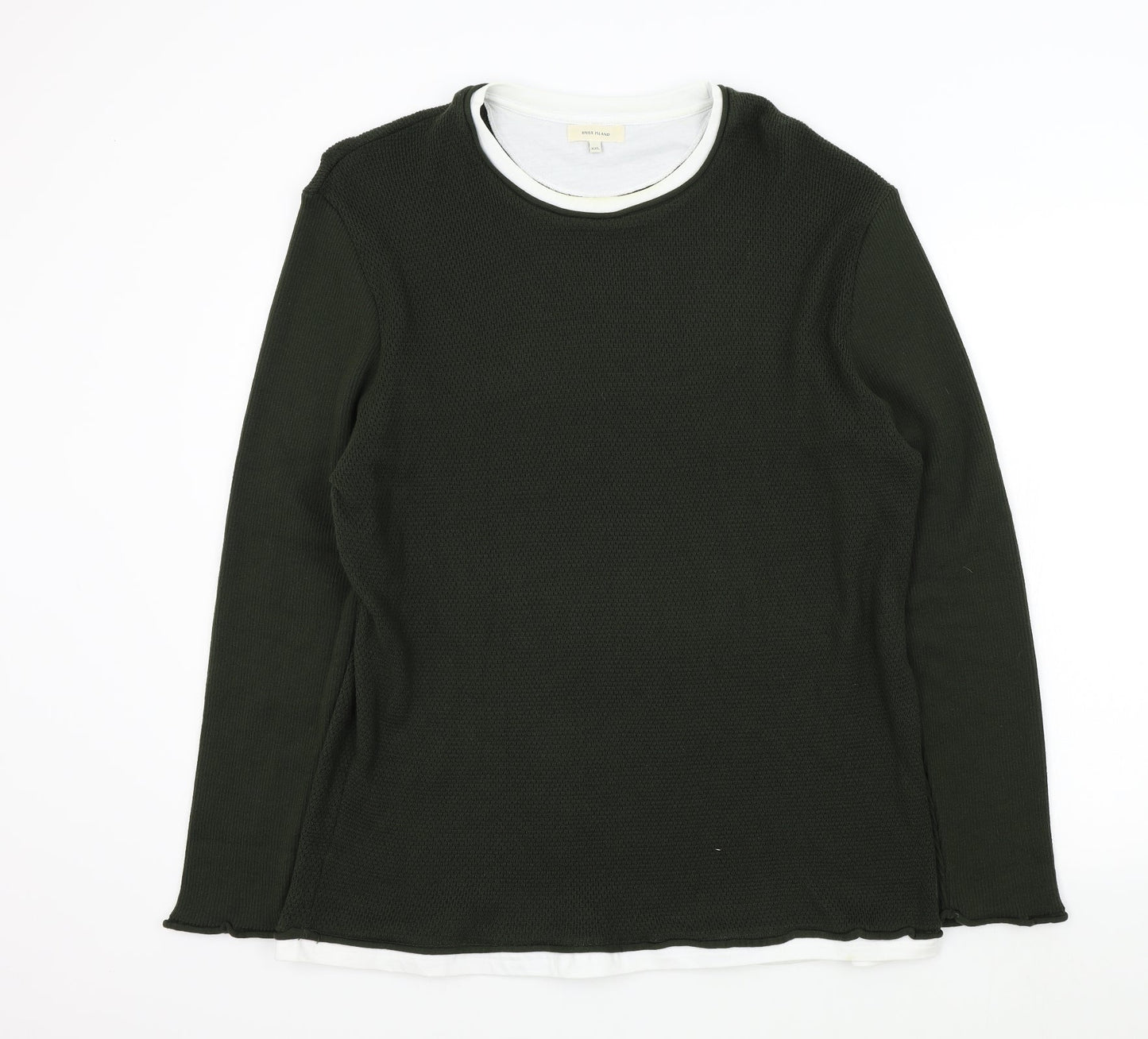 River Island Mens Green   Pullover Jumper Size 2XL
