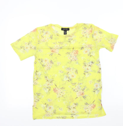Womens UK Size 6 Dorothy Perkins Yellow Basic T-Shirt