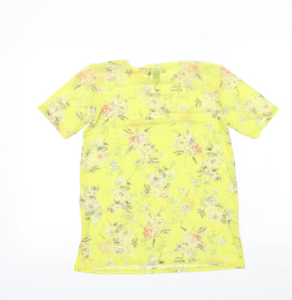 Womens UK Size 6 Dorothy Perkins Yellow Basic T-Shirt