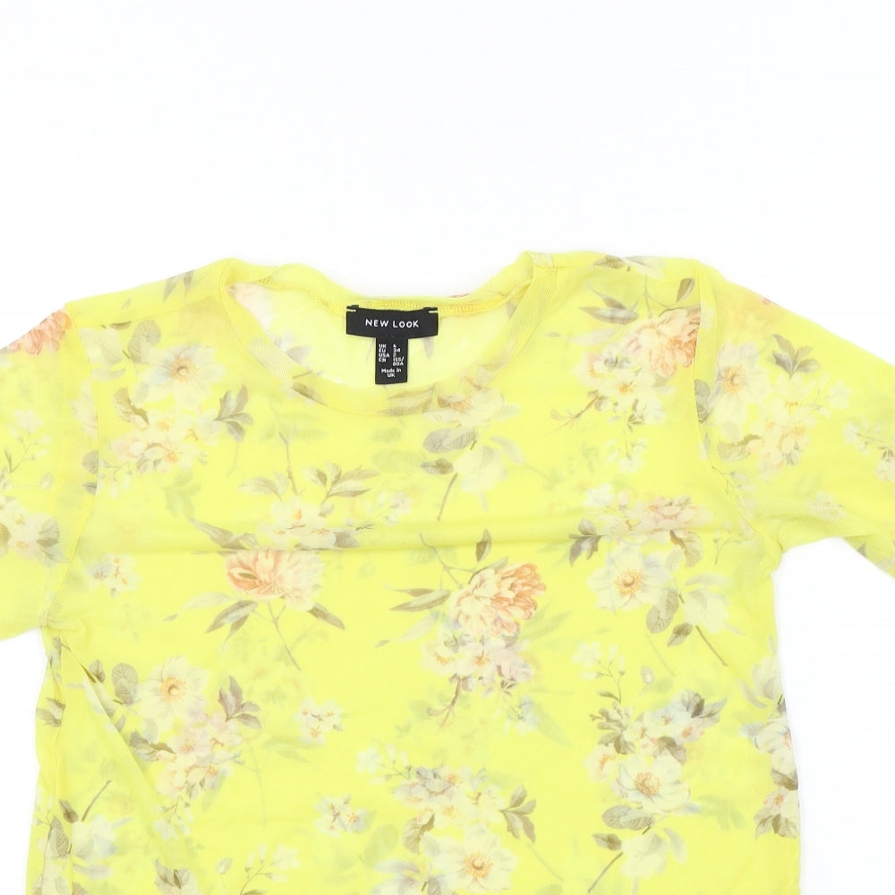 Womens UK Size 6 Dorothy Perkins Yellow Basic T-Shirt