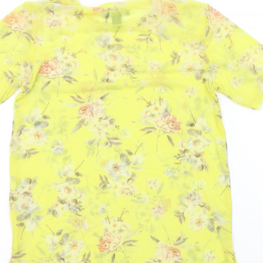 Womens UK Size 6 Dorothy Perkins Yellow Basic T-Shirt