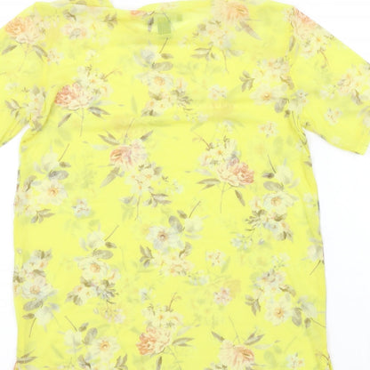 Womens UK Size 6 Dorothy Perkins Yellow Basic T-Shirt