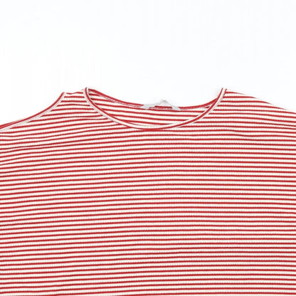 Red Herring Womens Red Striped  Basic T-Shirt Size 10