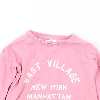 NEXT Girls Pink Colourblock  Pullover Jumper Size 5 Years