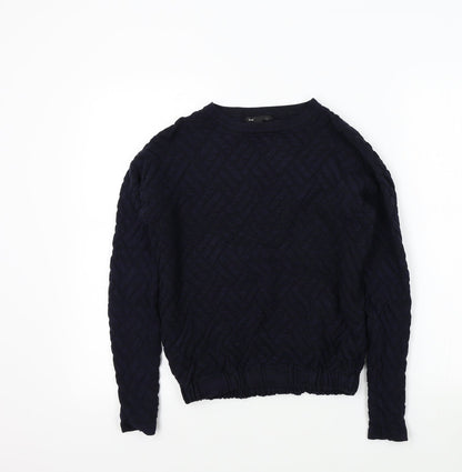 Womens UK Size XS Mango Blue Pullover Jumper