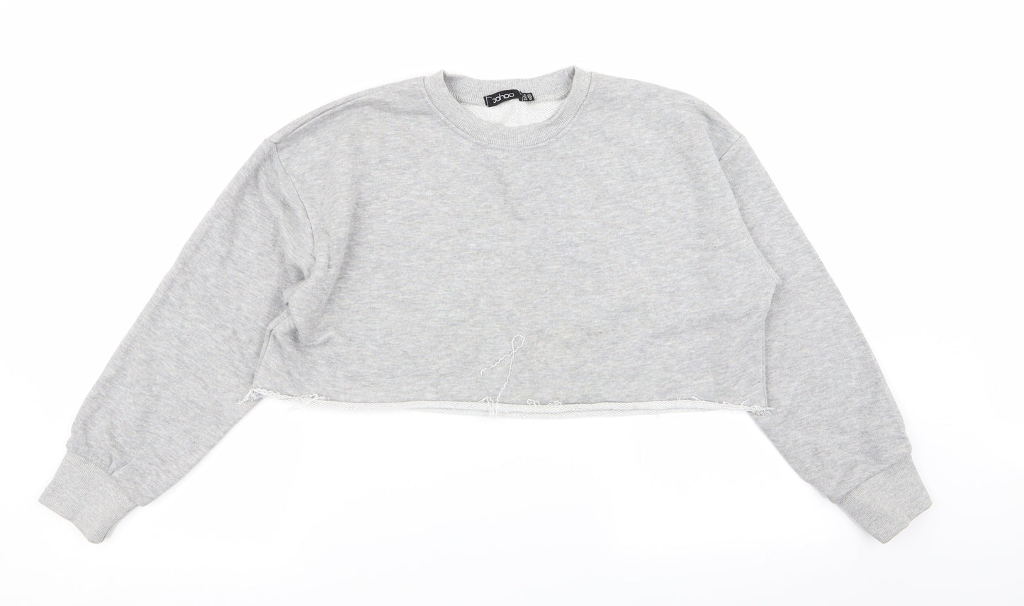 Boohoo Womens Grey   Pullover Jumper Size 12  - crop jumper