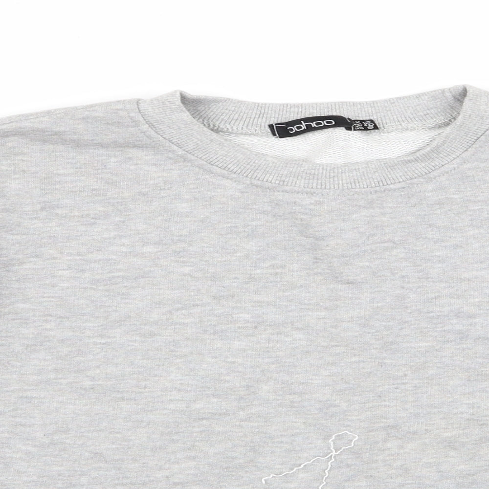 Boohoo Womens Grey   Pullover Jumper Size 12  - crop jumper