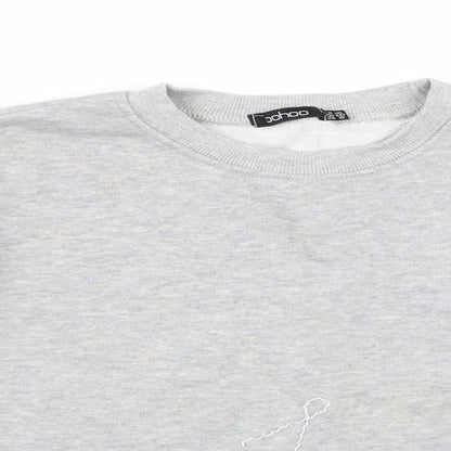 Boohoo Womens Grey   Pullover Jumper Size 12  - crop jumper