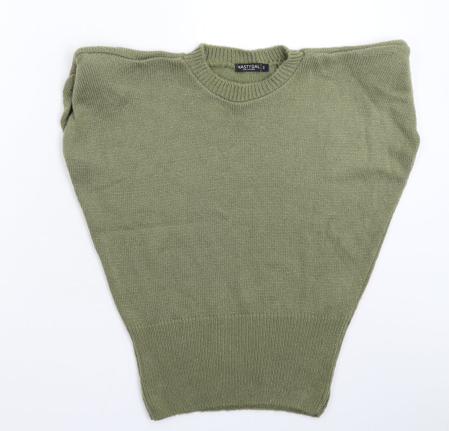 Womens UK Size S Nasty Gal Green Vest Jumper