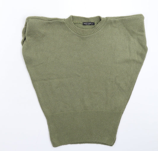 Womens UK Size S Nasty Gal Green Vest Jumper