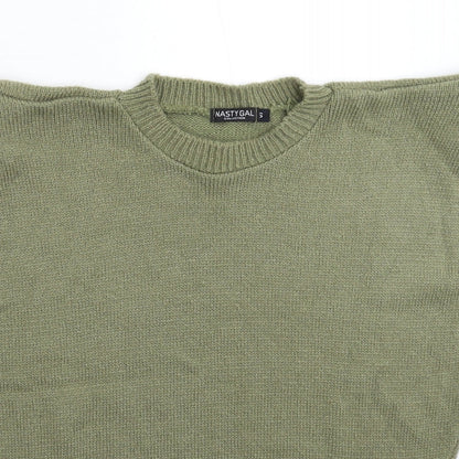 Womens UK Size S Nasty Gal Green Vest Jumper