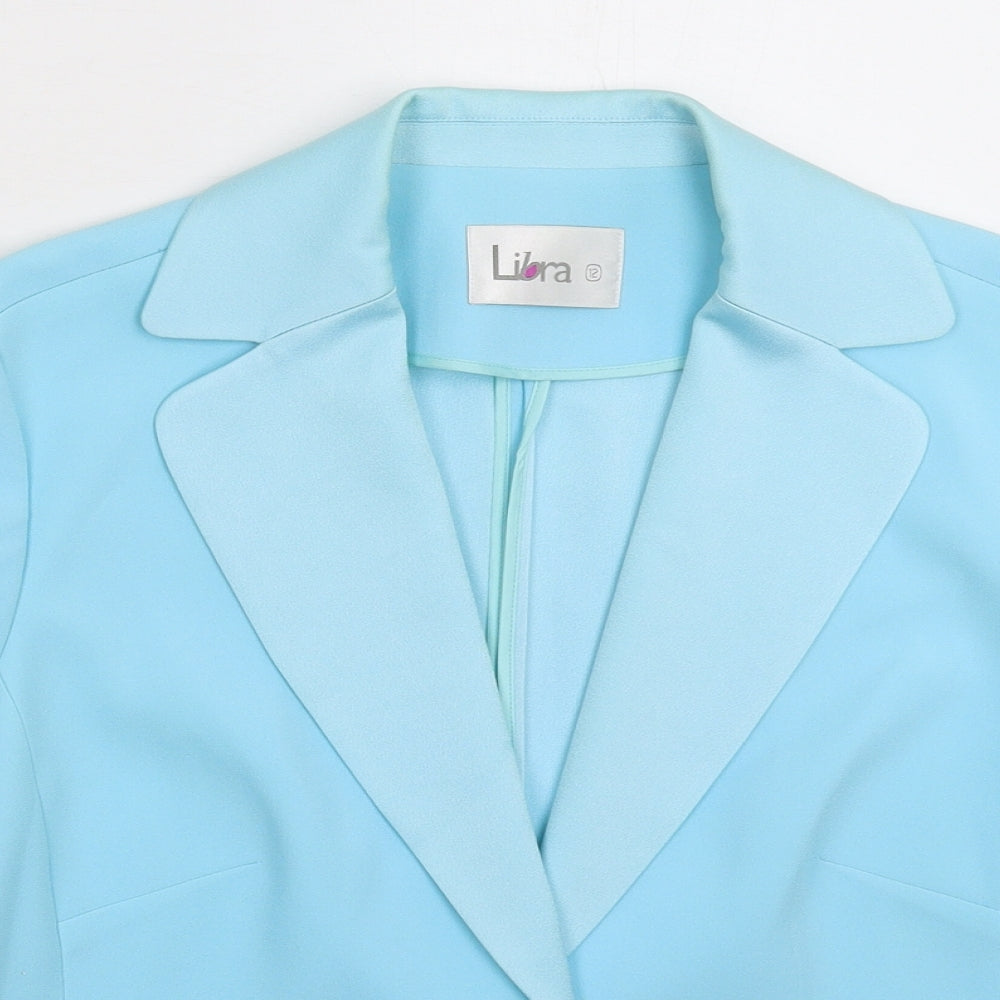 Womens UK Size 12 Libra Regular Blue Suit Jacket