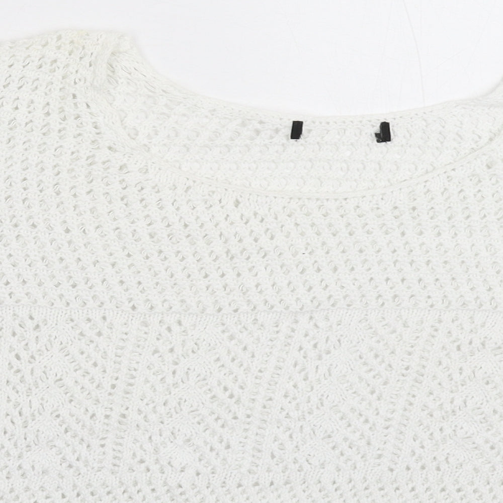 Atmosp Womens White  Knit Pullover Jumper Size 20