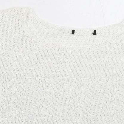 Atmosp Womens White  Knit Pullover Jumper Size 20