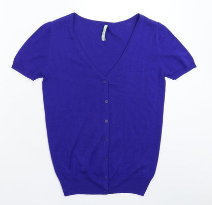 Maya Womens Blue  Knit Cardigan Jumper Size S