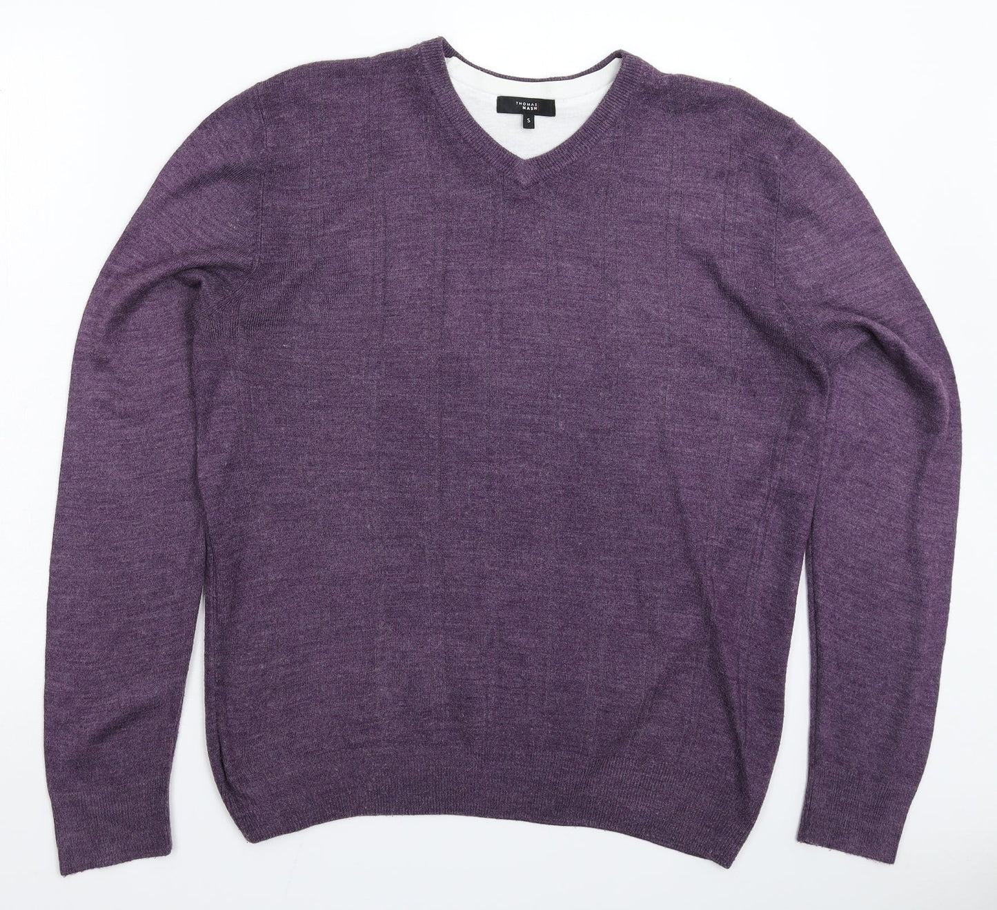 Thomas Nas Mens Purple  Knit Pullover Jumper Size S
