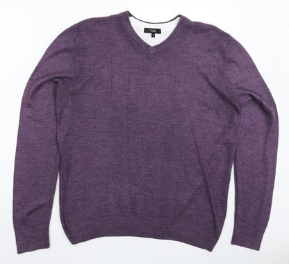 Thomas Nas Mens Purple  Knit Pullover Jumper Size S