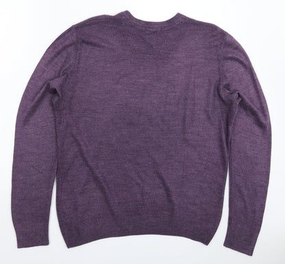 Thomas Nas Mens Purple  Knit Pullover Jumper Size S
