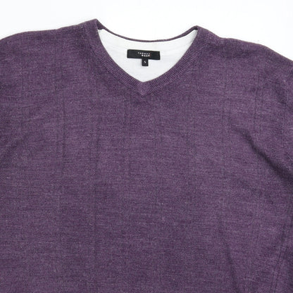Thomas Nas Mens Purple  Knit Pullover Jumper Size S