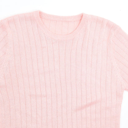 Womens UK Size M Preworn Pink Pullover Jumper